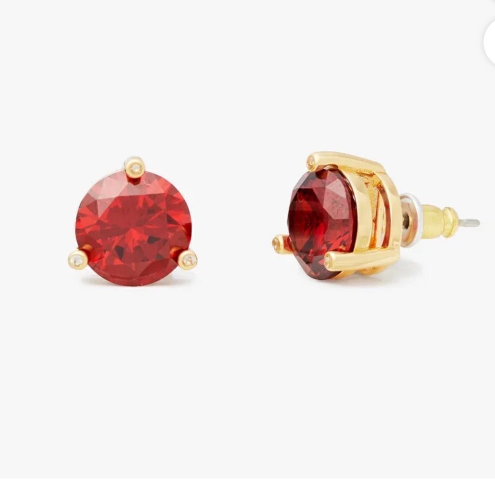 Kate Spade Earrings Rise And Shine Stud Earring Garnet Red Studs NWT dust bag